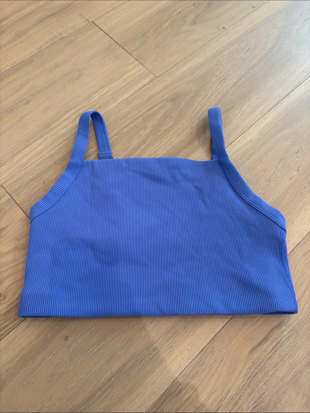 Aerie Offline Ribbed Cropped Tank Top Sports Bra in Dark Periwinkle
